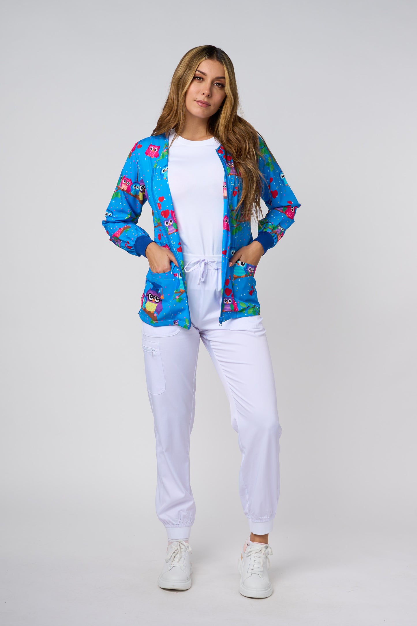 OWL BLUE BACKGROUND PRINTED JACKETS