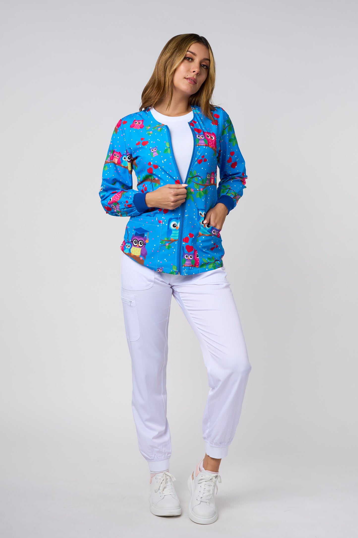 OWL BLUE BACKGROUND PRINTED JACKETS