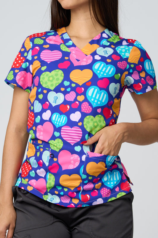 HEART BLUE BACKGROUND PRINTED SHIRTS