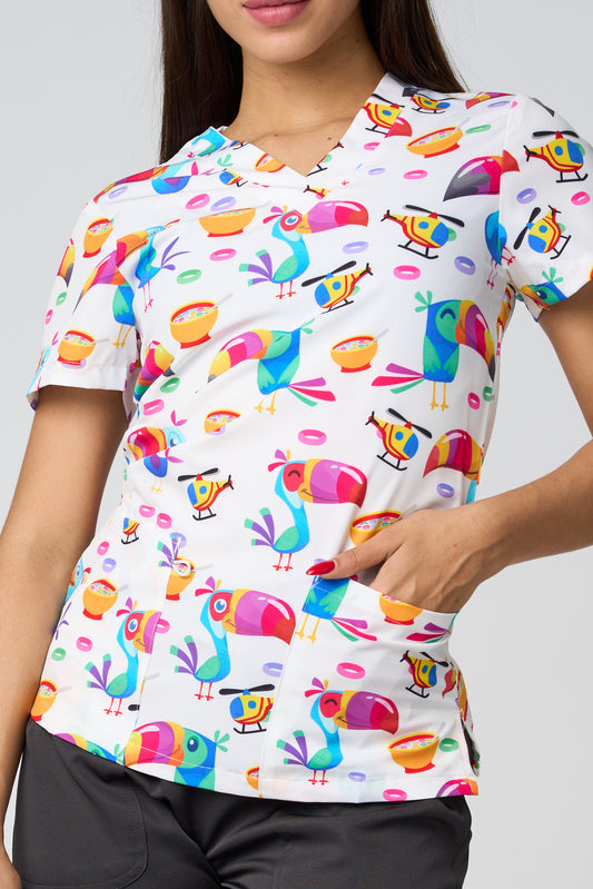 WHITE TUCAN BOWL PRINTED SHIRTS