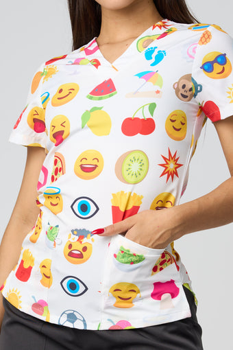 SWEETCHEEKS WHITE PRINTED SHIRTS