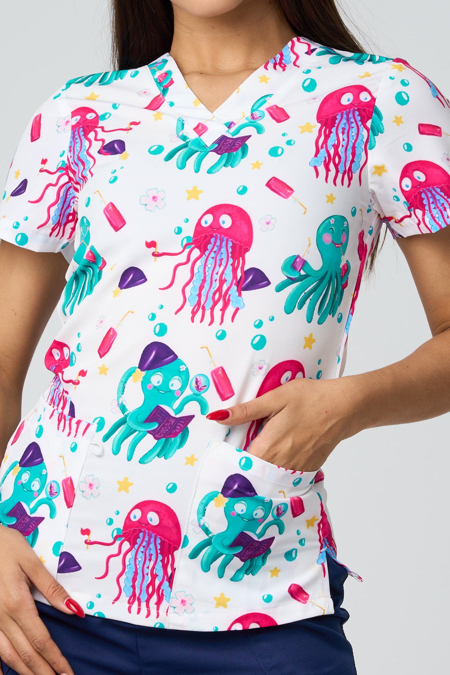 OCTOPUS JELLYFISH WHITE PRINTED SHIRTS