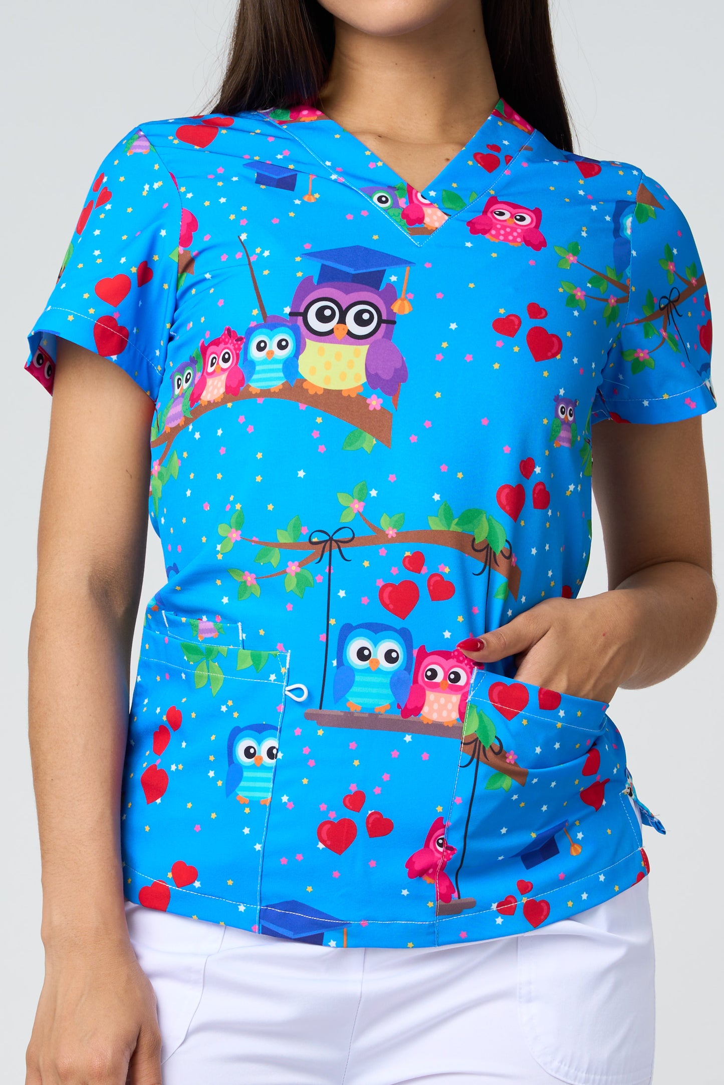 OWL BLUE BACKGROUND PRINTED SHIRTS