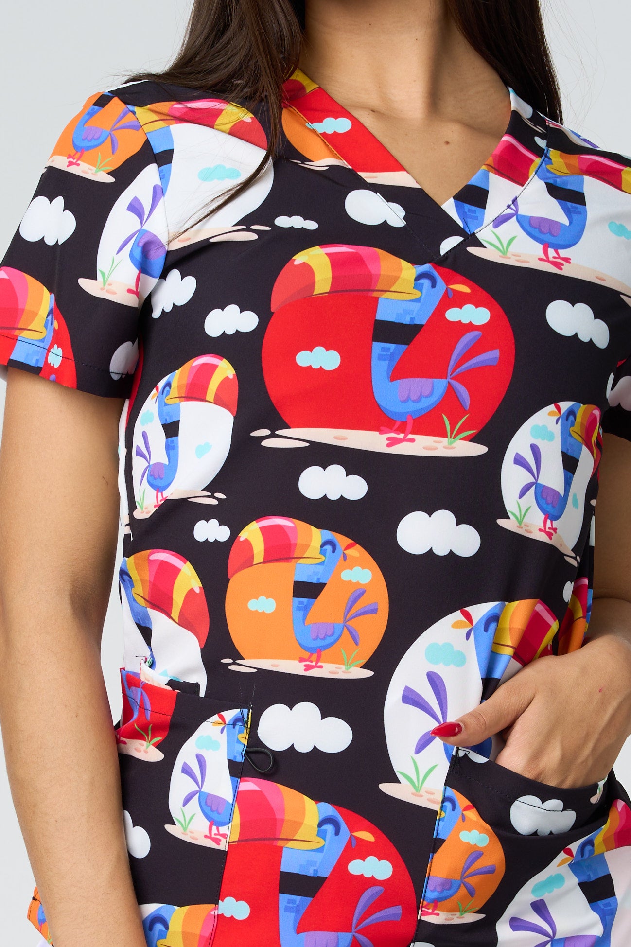 BLACK TUCAN-PRINTED SHIRTS