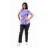 Camisa estampada con tonos Morados y Flores Printed