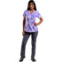 Camisa estampada con tonos Morados y Flores Printed