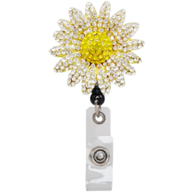 Daisy Rhinestone Badge Reel