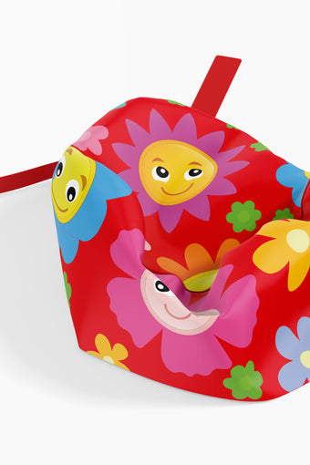 FUN FLOWERS RED PRINTED CAP