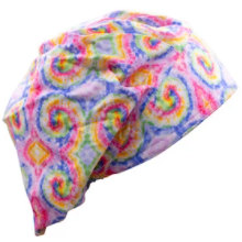 Bouffant Button Hat-Spring Tie Dye