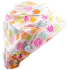 Bouffant Button Hat-Preppy Pineapple