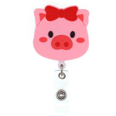 Jellies Pig Retractable ID Holder