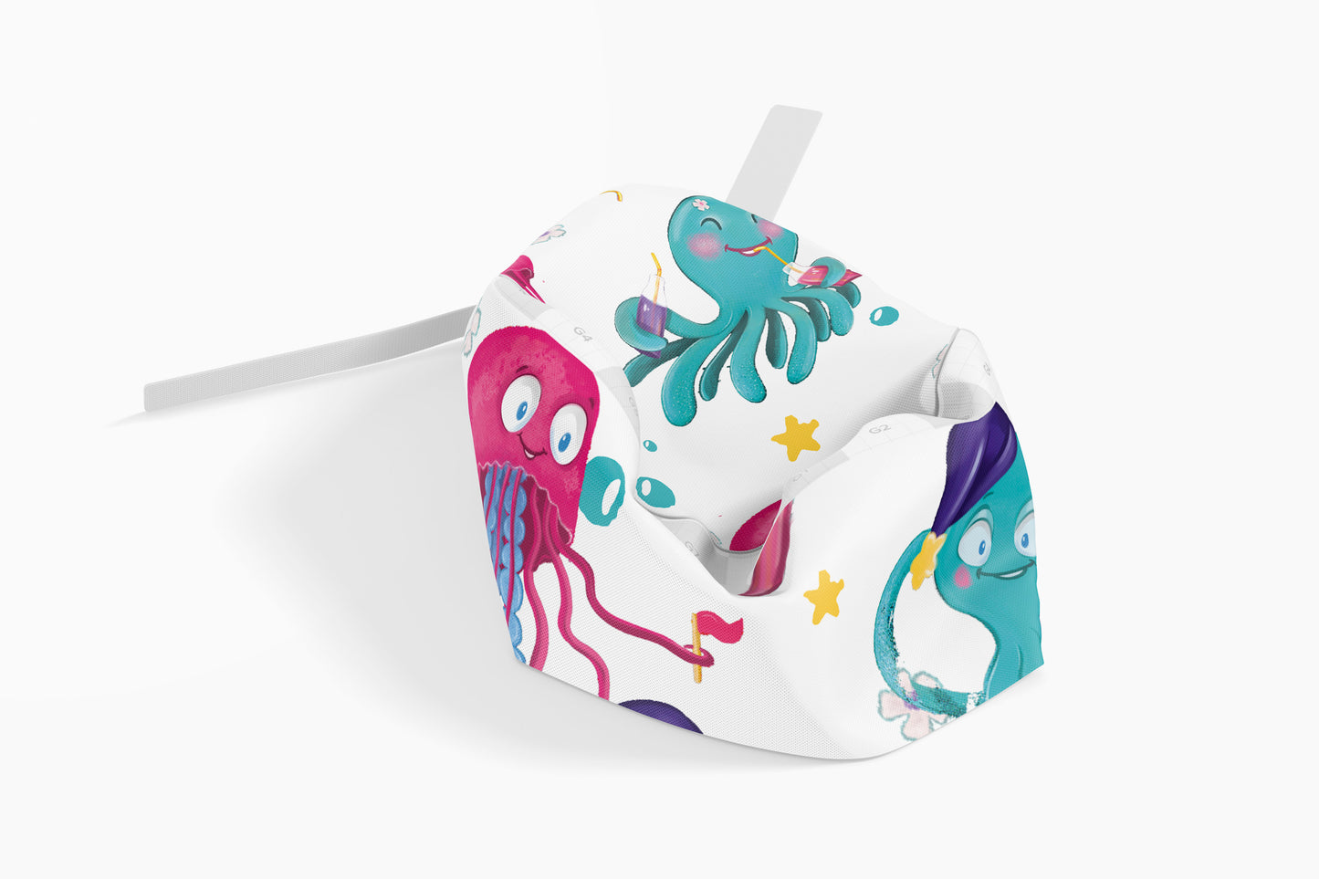 OCTOPUS JELLYFISH WHITE PRINTED CAP