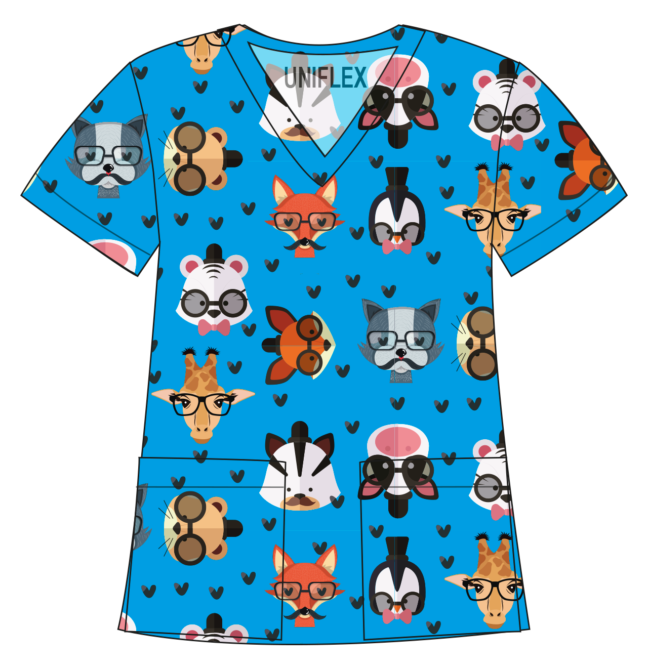 BLUE ANIMAL HAT PRINTED SHIRTS