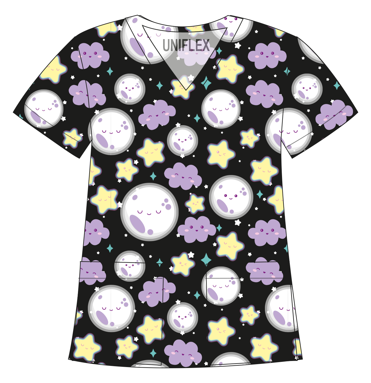 BLACK MOON AND STARS PRINTED SHIRTS