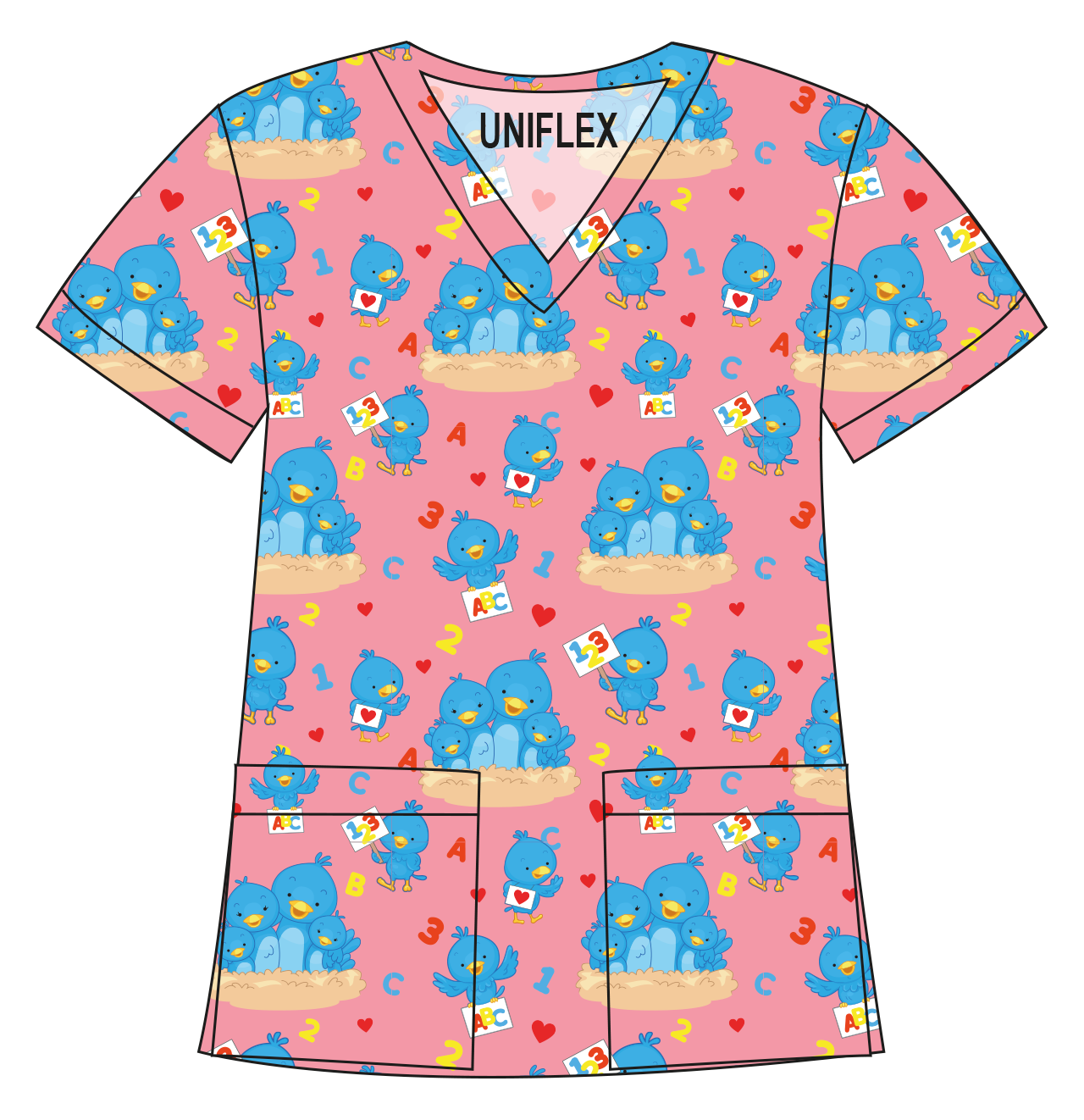 BLUE BIRDS PINK-PRINTED SHIRTS