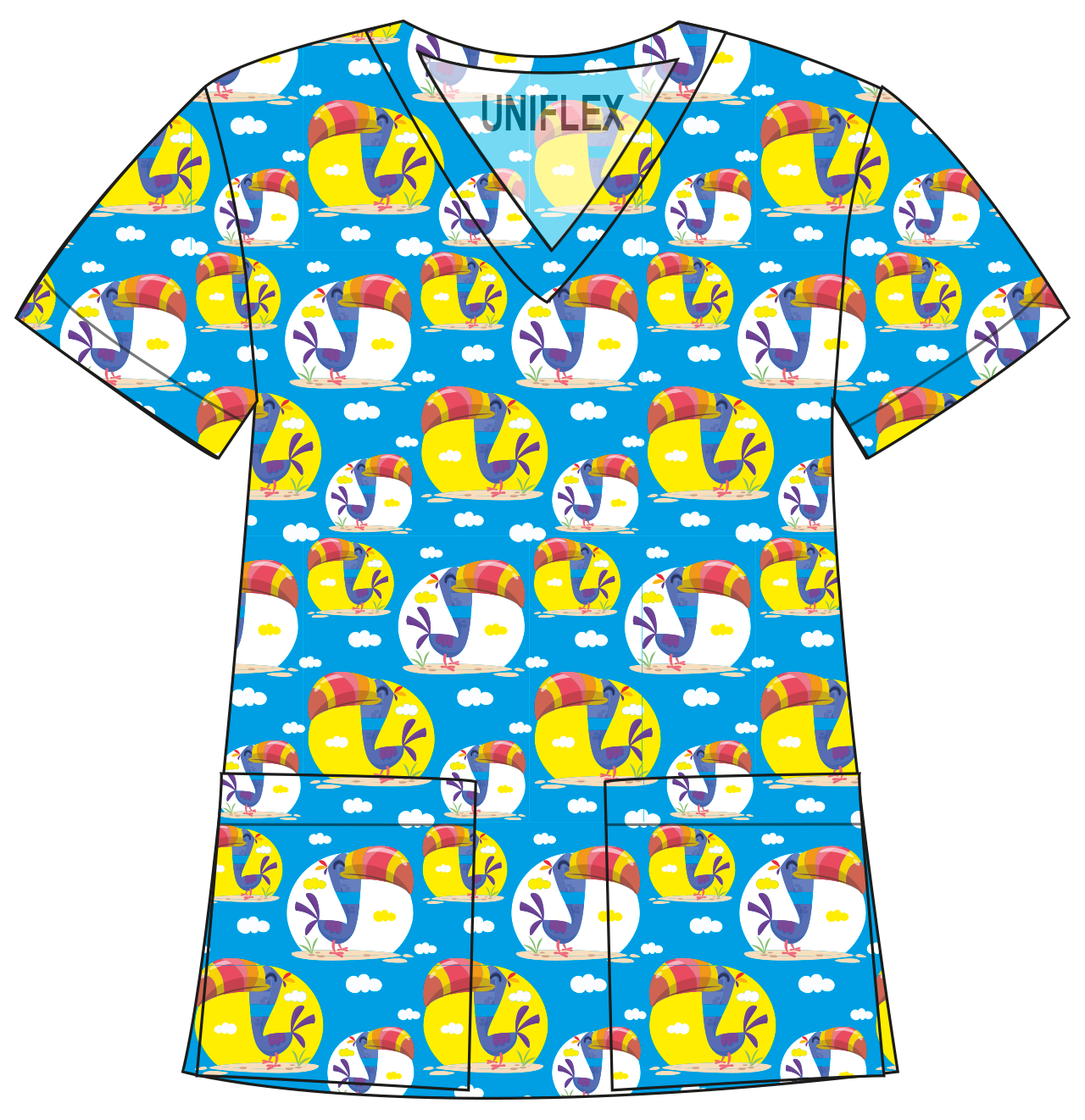 BLUE TUCAN-PRINTED SHIRTS