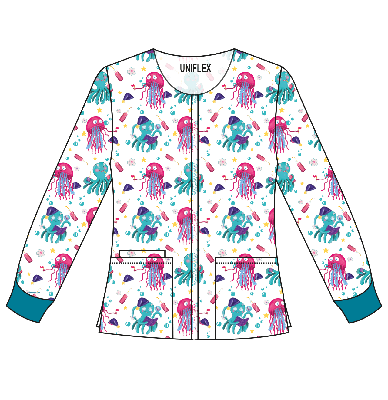 OCTOPUS JELLYFISH WHITE-PRINTED JACKETS