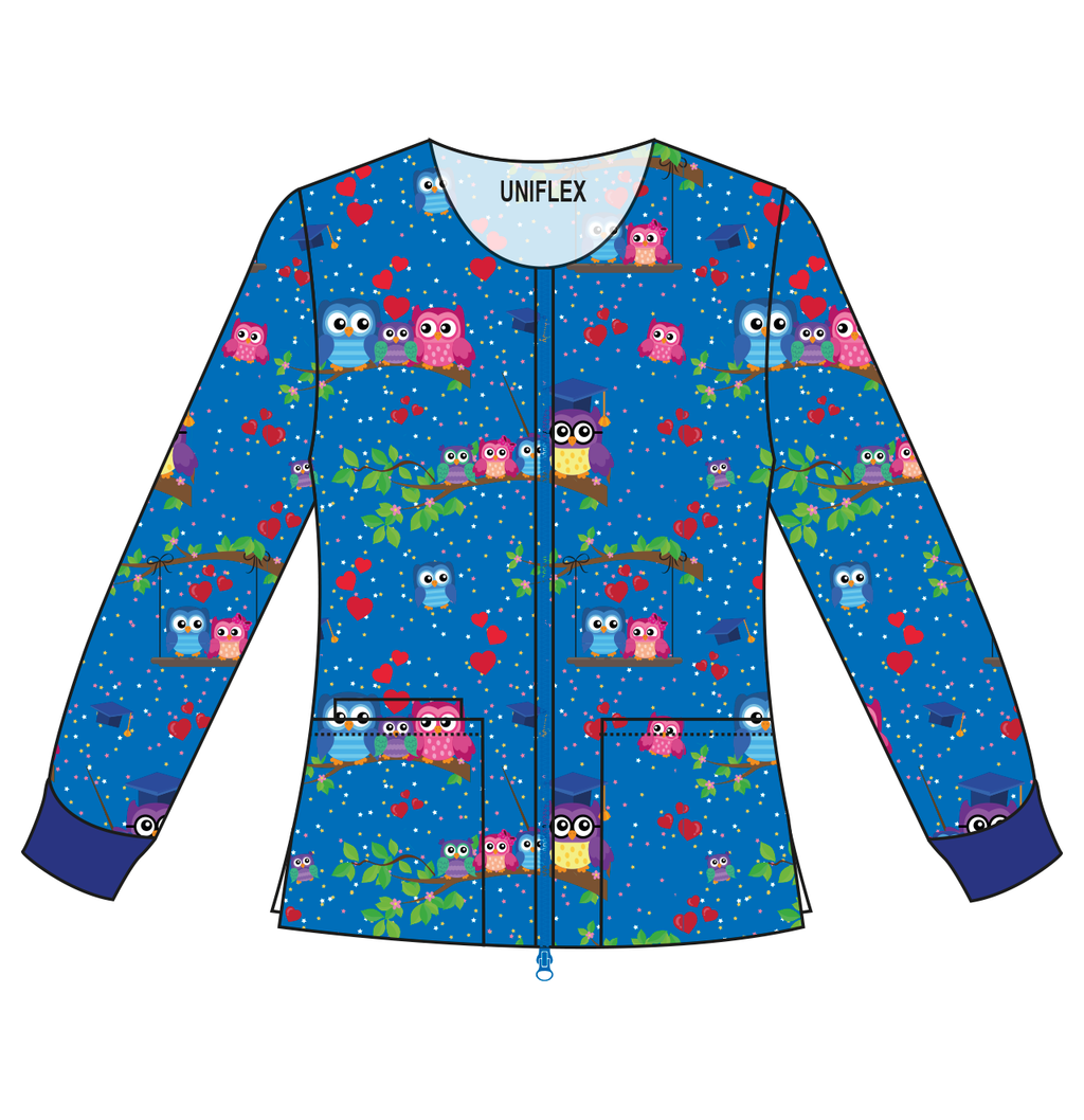OWL BLUE BACKGROUND PRINTED JACKETS