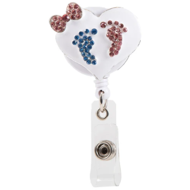 Feet Rhinestone Badge Reel