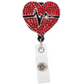 Cardiac Heart Rhinestone Badge Reel