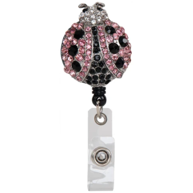 Ladybug Rhinestone Badge Reel