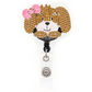 Puppy Bow Rhinestone Badge Reel