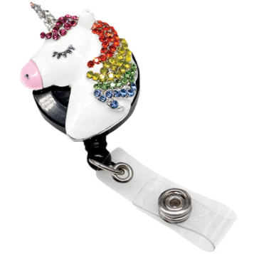 Unicorn Rhinestone Badge Reel